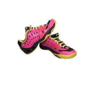 Prince Tennis Shoes Pink Yellow Sneaker Size 9.5